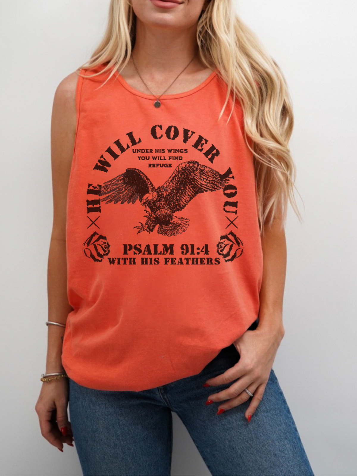 He Will Cover You Comfort Colors Tank