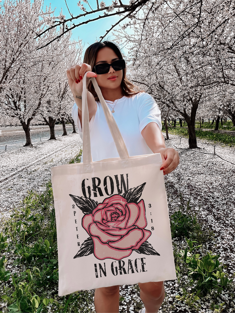 Grow In Grace Tote Bag