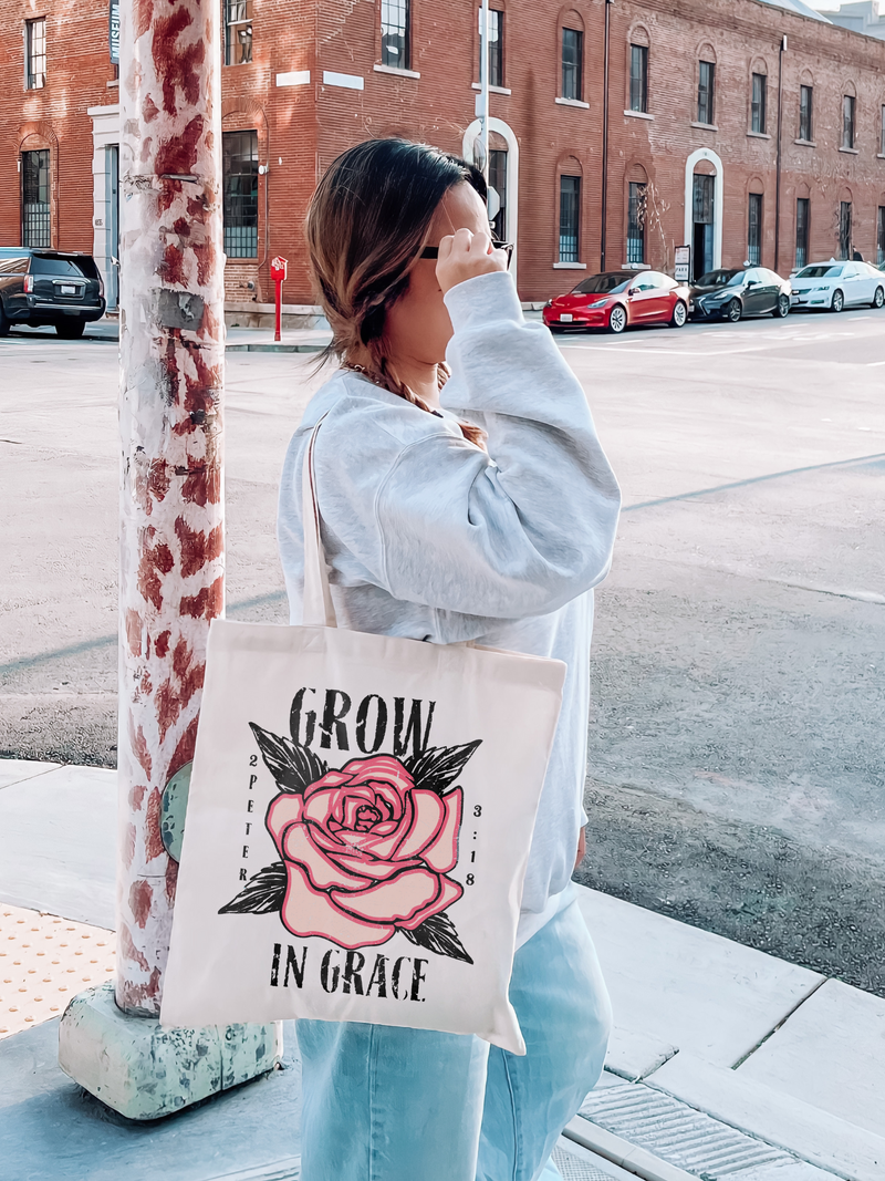 Grow In Grace Tote Bag