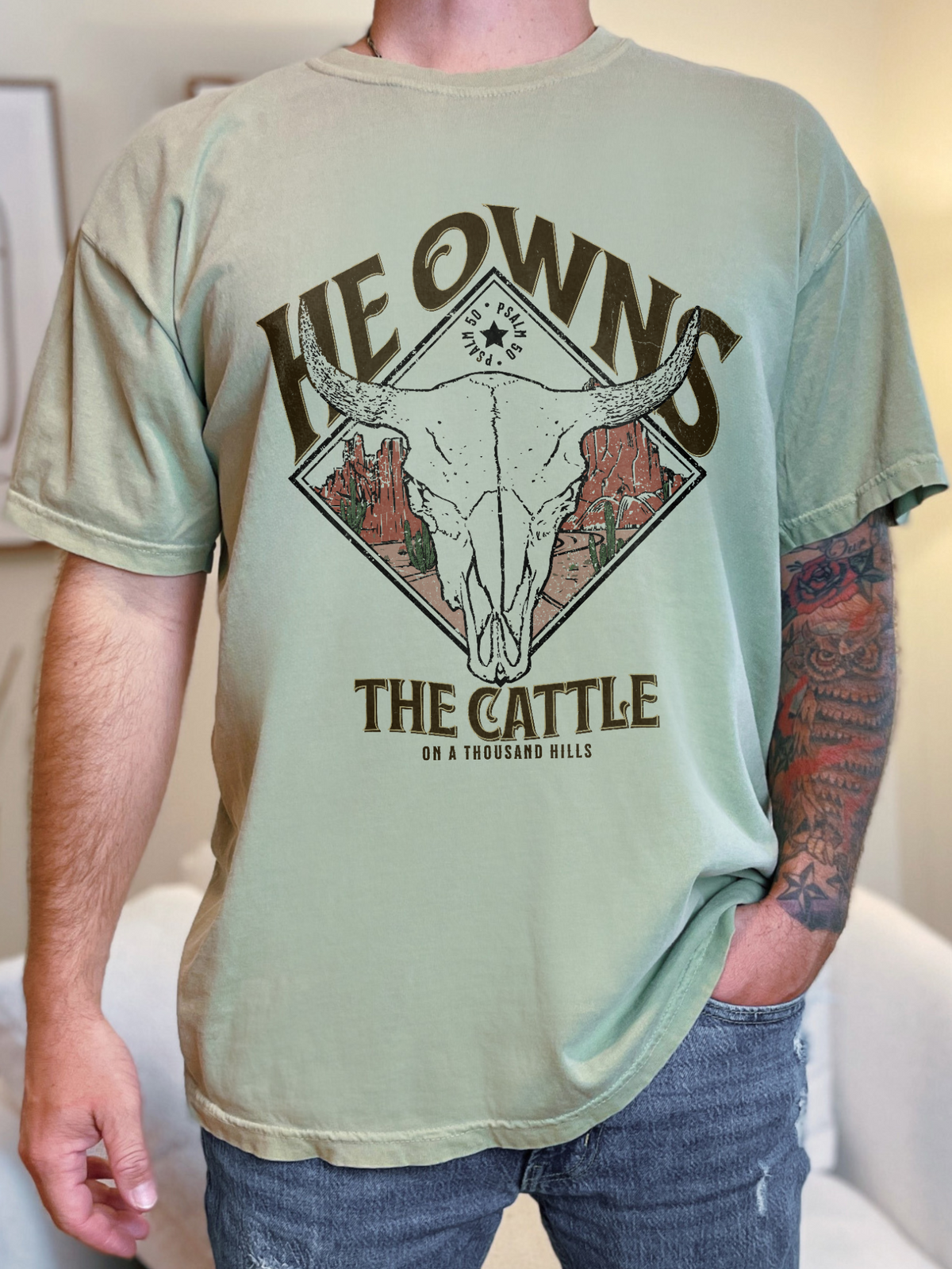 Men's He Owns The Cattle Shirt